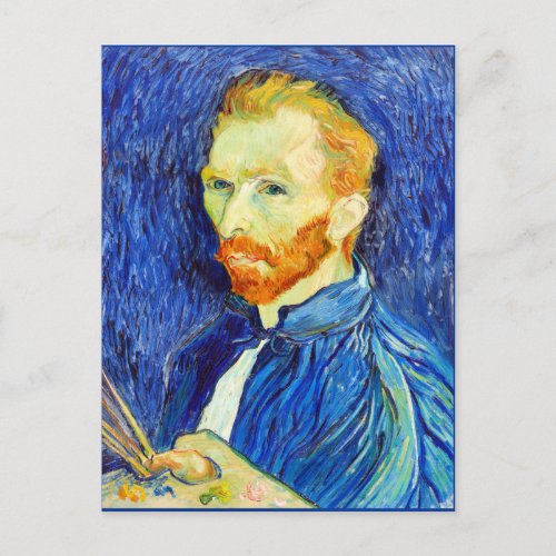 Van Gogh _ Self_Portrait 1889 brushes and easel Postcard