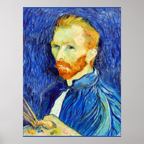 Van Gogh _ Self_Portrait 1889 brushes and easel Poster