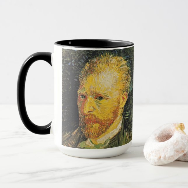 Van Gogh Self-Portrait Art Mug (With Donut)