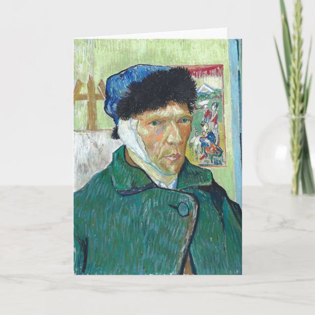 Van Gogh Self-portrait Bandaged Ear Art Painting Card (Front)