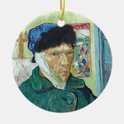 Van Gogh Self_portrait Bandaged Ear Art Painting Ceramic Ornament