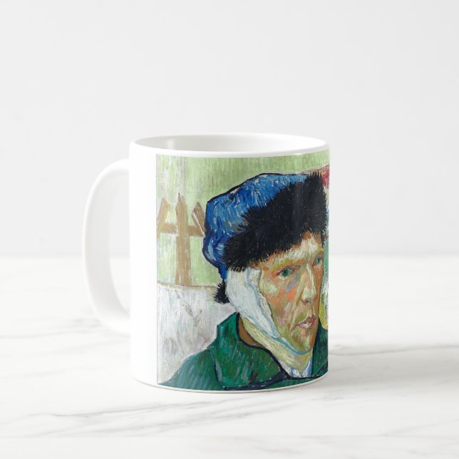 Van Gogh Self-portrait Bandaged Ear Art Painting Coffee Mug (Front Left)