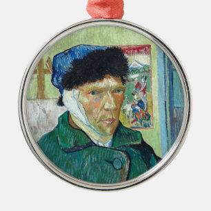 Van Gogh Self-portrait Bandaged Ear Art Painting Metal Ornament
