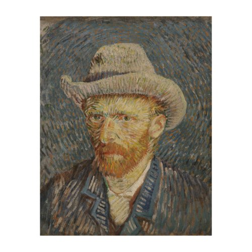 Van Gogh Self Portrait Grey Felt Hat Painting Art