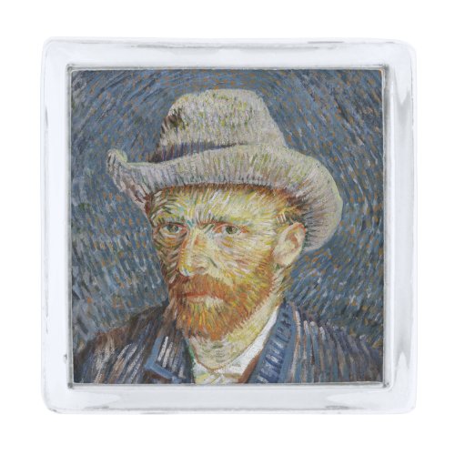 Van Gogh Self Portrait Grey Felt Hat Painting Art Silver Finish Lapel Pin