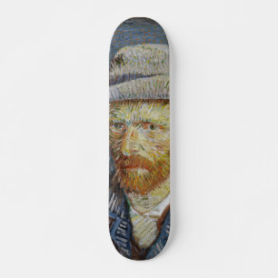 Van Gogh Self Portrait Grey Felt Hat Vintage Art Skateboard