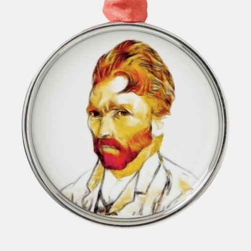 Van Gogh Self Portrait _ Hair Do Metal Ornament