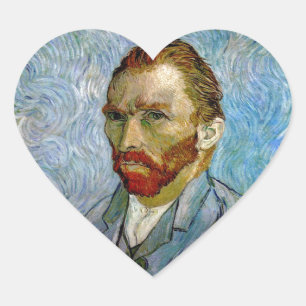 Van Gogh Self Portrait Heart Sticker