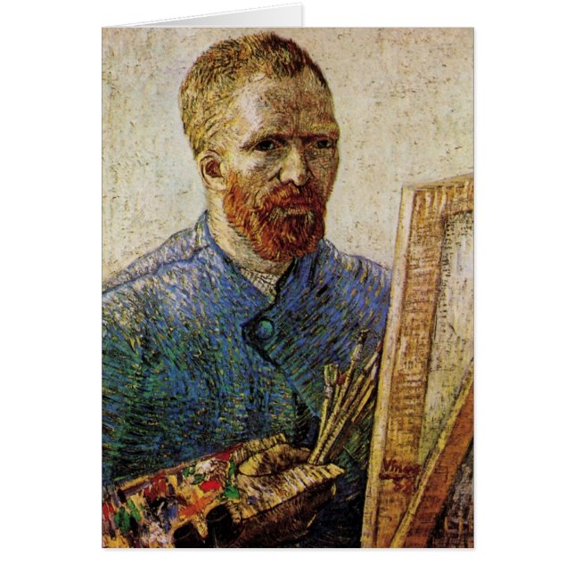Van Gogh Self Portrait in Front of Easel Cards (Front)