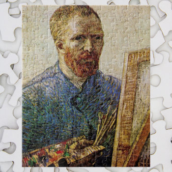 Van Gogh Self Portrait In Front Of Easel Jigsaw Puzzle by VanGogh_Gallery at Zazzle