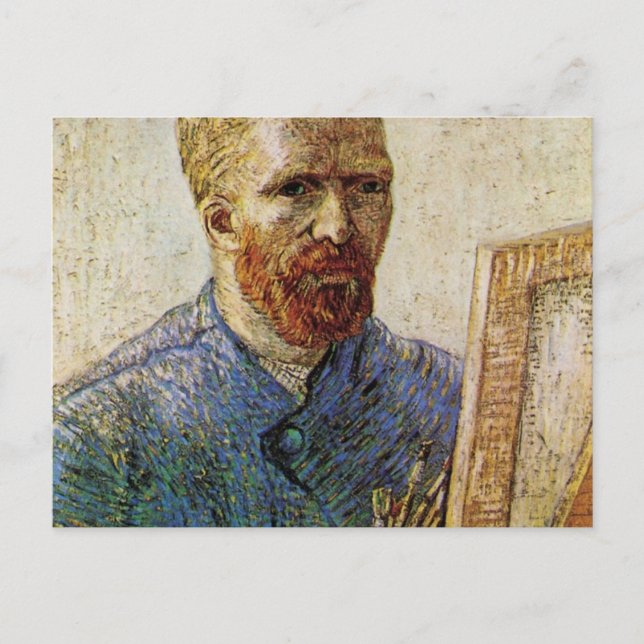 Van Gogh Self Portrait in Front of Easel Postcard (Front)
