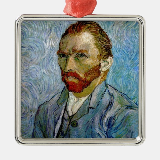 Van Gogh Self Portrait Metal Ornament (Front)