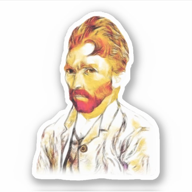 Van Gogh Self Portrait New Hair Do Sticker (Front)
