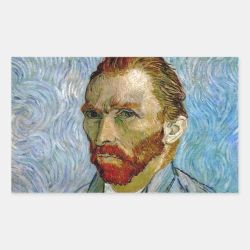 Van Gogh Self Portrait Rectangular Sticker