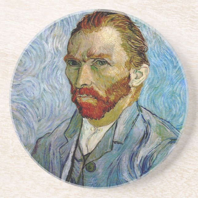 Van Gogh Self Portrait Sandstone Coaster (Front)