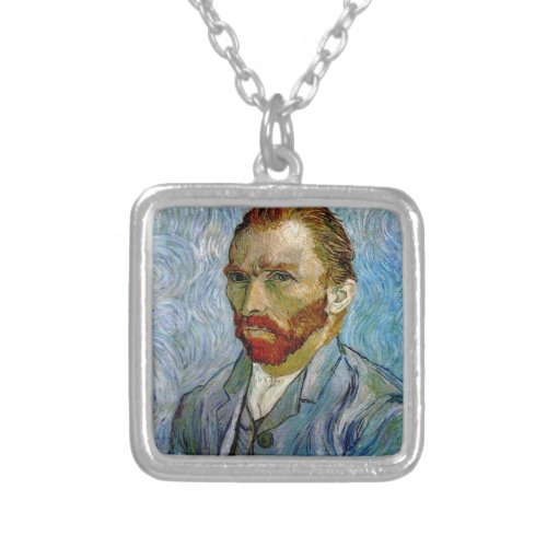 Van Gogh Self Portrait Silver Plated Necklace