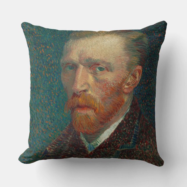 Van Gogh Self Portrait Throw Pillow (Front)