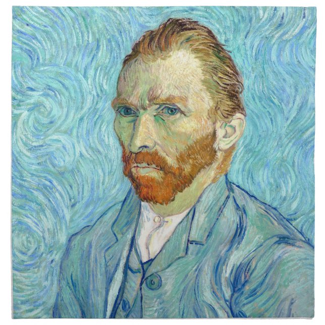 Van Gogh Self Portrait  vibrant fine art painting Cloth Napkin (Front)