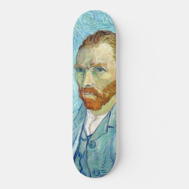 Van Gogh self portrait vibrant fine art painting Skateboard (Front)