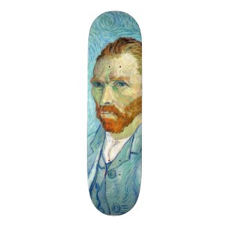 Van Gogh self portrait vibrant fine art painting Skateboard