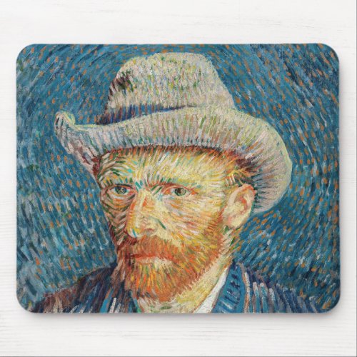 Van Gogh _ Self Portrait with a Gray Felt Hat Mouse Pad
