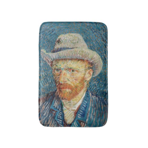 Van Gogh _ Self Portrait with a Grey Felt Hat Bath Mat