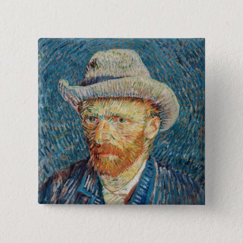 Van Gogh _ Self Portrait with a Grey Felt Hat Button