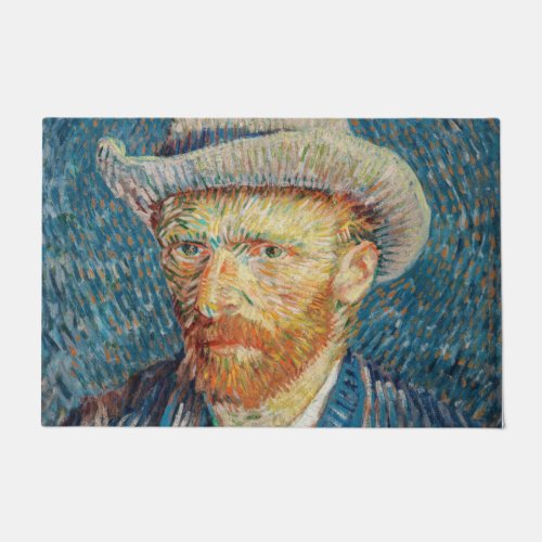 Van Gogh _ Self Portrait with a Grey Felt Hat Doormat