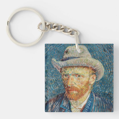 Van Gogh _ Self Portrait with a Grey Felt Hat Keychain