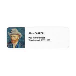 Van Gogh - Self Portrait with a Grey Felt Hat Label
