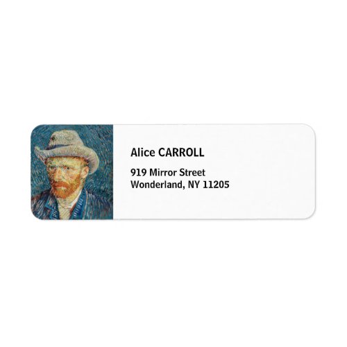 Van Gogh _ Self Portrait with a Grey Felt Hat Label