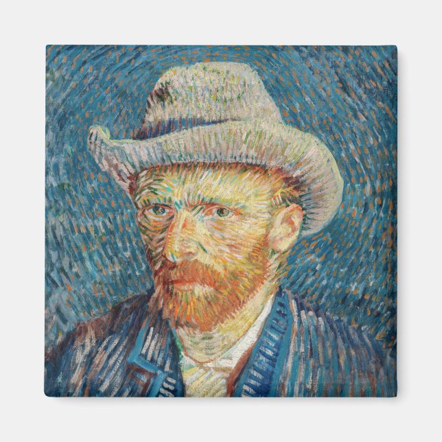 Van Gogh - Self Portrait with a Grey Felt Hat Magnet (Front)