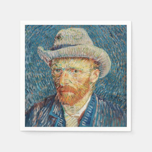 Van Gogh _ Self Portrait with a Grey Felt Hat Napkins