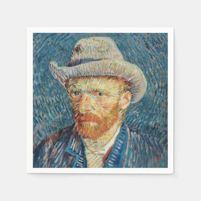 Van Gogh - Self Portrait with a Grey Felt Hat Napkins (Front)