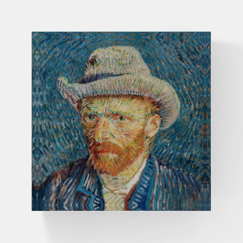 Van Gogh _ Self Portrait with a Grey Felt Hat Paperweight