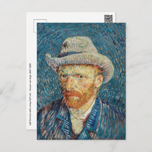 Van Gogh _ Self Portrait with a Grey Felt Hat Postcard