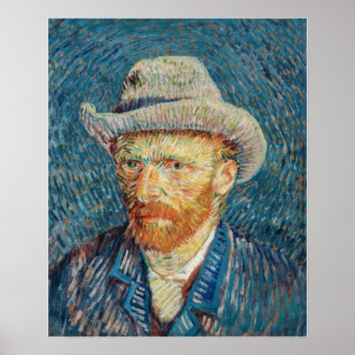 Van Gogh _ Self Portrait with a Grey Felt Hat Poster