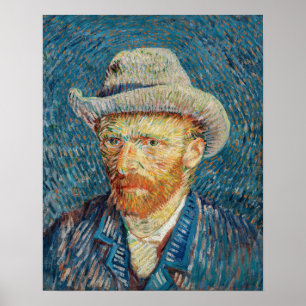 Van Gogh - Self Portrait with a Grey Felt Hat Poster