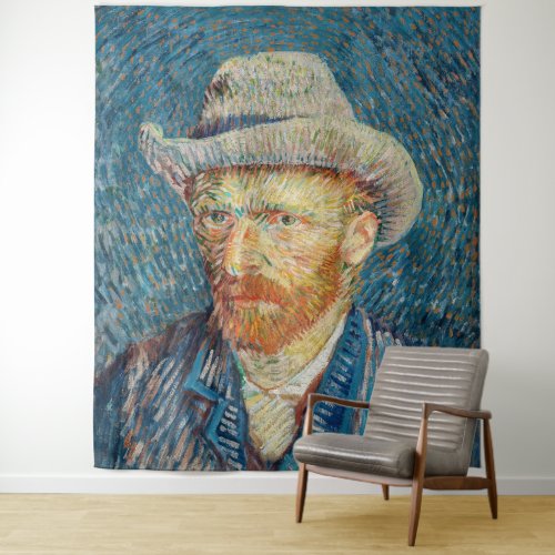 Van Gogh _ Self Portrait with a Grey Felt Hat Tapestry
