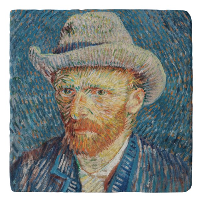 Van Gogh - Self Portrait with a Grey Felt Hat Trivet (Front)