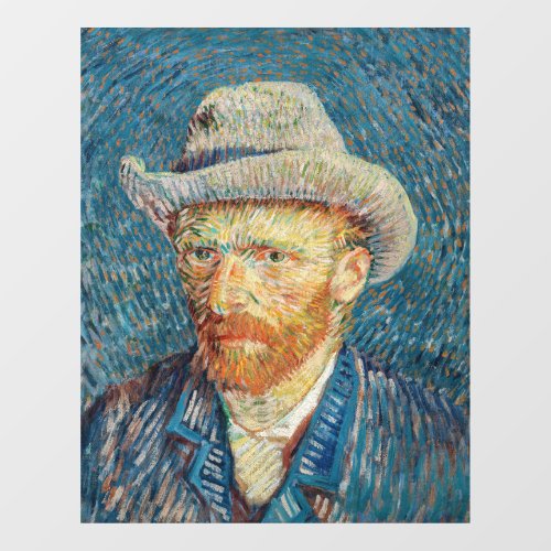 Van Gogh _ Self Portrait with a Grey Felt Hat Window Cling