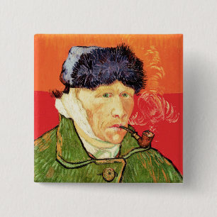 Van Gogh - Self Portrait with Bandaged Ear & Pipe Button