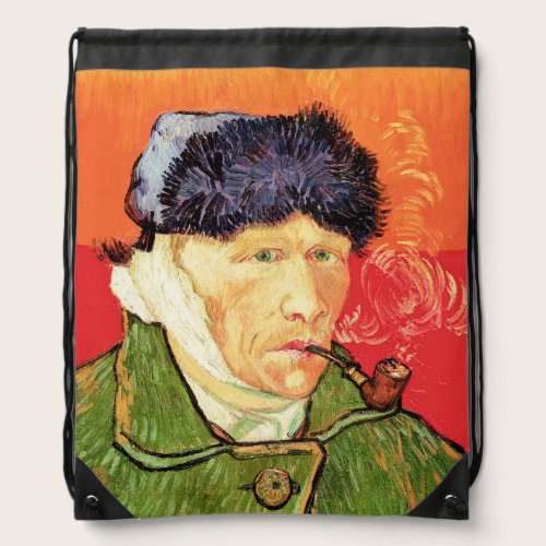 Van Gogh - Self Portrait with Bandaged Ear & Pipe Drawstring Bag