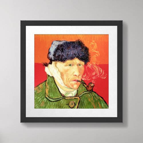 Van Gogh _ Self Portrait with Bandaged Ear  Pipe Framed Art