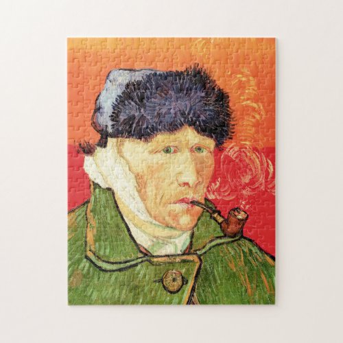 Van Gogh _ Self Portrait with Bandaged Ear  Pipe Jigsaw Puzzle