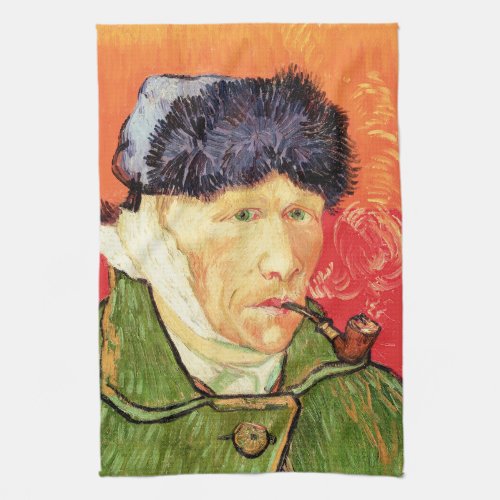 Van Gogh _ Self Portrait with Bandaged Ear  Pipe Kitchen Towel