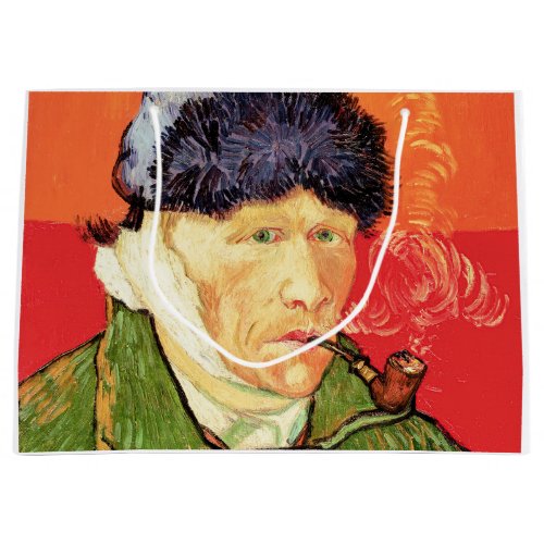 Van Gogh _ Self Portrait with Bandaged Ear  Pipe Large Gift Bag