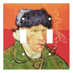 Van Gogh - Self Portrait with Bandaged Ear & Pipe Light Switch Cover