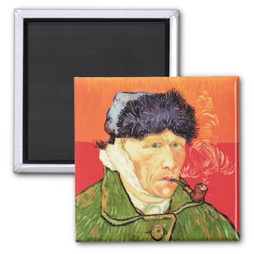 Van Gogh _ Self Portrait with Bandaged Ear  Pipe Magnet
