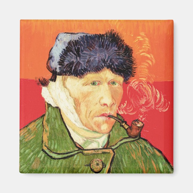 Van Gogh - Self Portrait with Bandaged Ear & Pipe Magnet (Front)